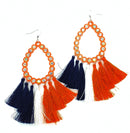 Baseball Themed Tassel Earrings E25623