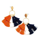 Baseball Themed Tassel Earrings E2572