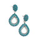 Embedded Turquoise Accent Wholesale Western Earrings E2607