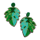 Palm Leaf Accent Wholesale Earrings E2623