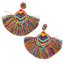 Large Flare Tassel Accent Wholesale Earrings E2625