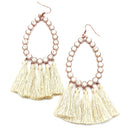 Embedded Stone w/ Tear Drop Cut Out Accent Wholesale Western Earrings E2655