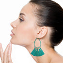 Embedded Stone w/ Tear Drop Cut Out Accent Wholesale Western Earrings E2655
