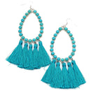 Embedded Stone w/ Tear Drop Cut Out Accent Wholesale Western Earrings E2656