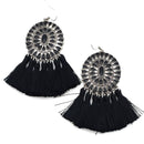 Embedded Stone w/ Tear Drop Cut Out Accent Wholesale Western Earrings E2658