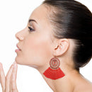 Embedded Stone w/ Tear Drop Cut Out Accent Wholesale Western Earrings E2661