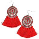 Embedded Stone w/ Tear Drop Cut Out Accent Wholesale Western Earrings E2661