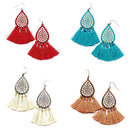 Embedded Stone w/ Tear Drop Cut Out Accent Wholesale Western Earrings E2661
