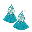 Embedded Stone w/ Tear Drop Cut Out Accent Wholesale Western Earrings E2661