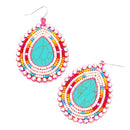 Seed beads w/ Turquoise Stone Accent  Wholesale Western Earrings E2667