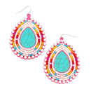 Seed beads w/ Turquoise Stone Accent  Wholesale Western Earrings E2667