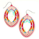 Seed beads w/ Large Crystal  Accent  Wholesale Western Earrings E2670