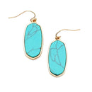 Stone Accent Oval Drop Wholesale Earrings E2695