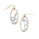 Stone Accent Oval Drop Wholesale Earrings E2696