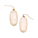 Stone Accent Oval Drop Wholesale Earrings E2698