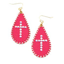 Leather w/ Stone Accent Wholesale Earrings E2702