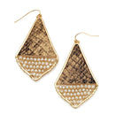 Animal Print w/ Beads Accent Wholesale Western Earrings E2706