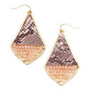 Animal Print w/ Beads Accent Wholesale Western Earrings E2708