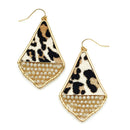Animal Print w/ Beads Accent Wholesale Western Earrings E2709