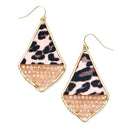 Animal Print w/ Beads Accent Wholesale Western Earrings E2710