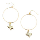 Texas Map Accent Druzy Drop Wholesale Fashion Earrings E2718