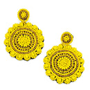 Beaded Floral Accent Western Wholesale Earrings E2741Y