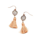 Embedded Crystal w/ Tassel Western Drop Accent Western Wholesale Earrings E2747P