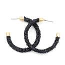 Glittered Hoop Accent Post Wholesale Earrings E2749B