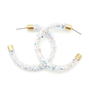 Glittered Hoop Accent Post Wholesale Earrings E2749W