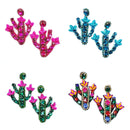 Cactus Plant Design Accent Earrings E2254