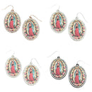 Lady Guadalupe Crystal Embedded Design Accent Earrings E2311