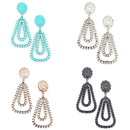 Epoxy Crystal Embedded Post Earrings E2099