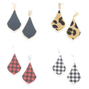 Leather Patch Accent w/ Crystal Earring E2061