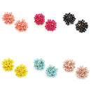 Epoxy Coated Metal Accent Floral Stud Earrings E2345