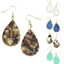 Acetate Tear Drop Pendant Accent Earrings E2453