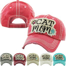 Cat Mom Design Western Accent Wholesale Vintage Caps C2024-3