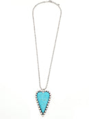 Crystal Embedded Heart Pendant Accent Long Necklace  N3008