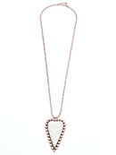 Crystal Embedded Heart Pendant Accent Long Necklace  N3009