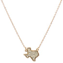 Texas Map Pendant Short Necklace N3029