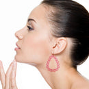 Floral Decor Accent Tear Drop Metal Earrings E2373