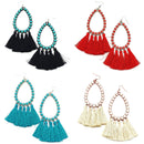 Embedded Stone w/ Tear Drop Cut Out Accent Wholesale Western Earrings E2656