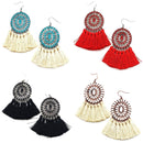 Embedded Stone w/ Tear Drop Cut Out Accent Wholesale Western Earrings E2660