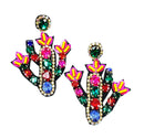 Cactus Plant Design Accent Earrings E2253