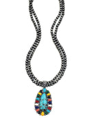 Navajo Pendant w/ Bead Accent Wholesale Western Necklace  N3051
